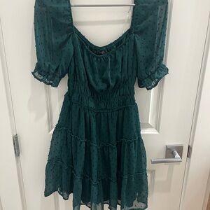Francesca's Collections Green Mini Dress